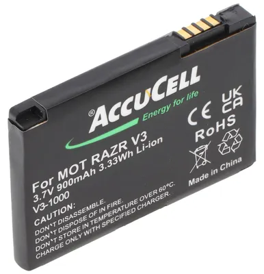 Productafbeelding van AccuCell batterij, geschikt voor Motorola V3 Razr, PEBL SNN5696, BA700, 900mAh