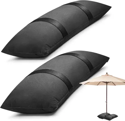 Produktbild von Sandsäcke zum Beschweren 73 x 29 cm, 2er Set, 20 kg, für Sonnenschirm, schwarz, wasserabweisend
