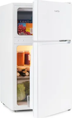Image de KLARSTEIN Big Daddy Cool - Frigo réfrigérateur, réfrigérateur combiné, Compartiment bouteilles, Bac légumes, Eclairage intérieur, Look moderne, Nettoyage facile, Pieds réglables, 83L - Blanc