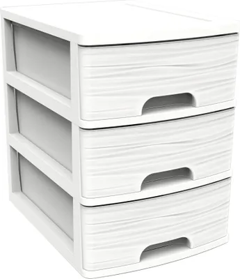 Obrázek produktu pro EDA 010321 BL.CER EDA STONE zásuvkový box, DIN A4, 3 zásuvky, PP, bílý