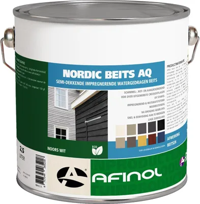 Productafbeelding van Nordic Stain AQ Norwegian White 2.5 Liter Houtbescherming