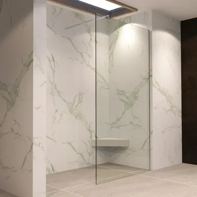 Produktbild von i-flair Duschabtrennung Walk In 130x200 cm aus durchsichtigem Sicherheitsglas mit 10 mm Glasstärke W740
