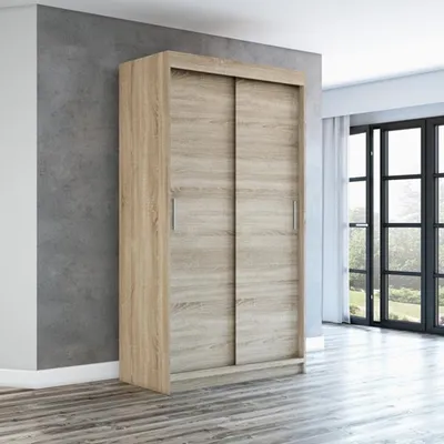 Produktbild von Schwebetürenschrank, 2-türig Schrank 120 cm mit Spiegel PAX