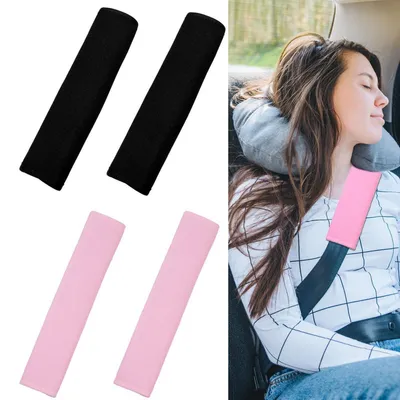 Immagine prodotto di Cuscini per poggiatesta auto, set da 4 pezzi, neri/rosa, traspiranti, per bambini e adulti