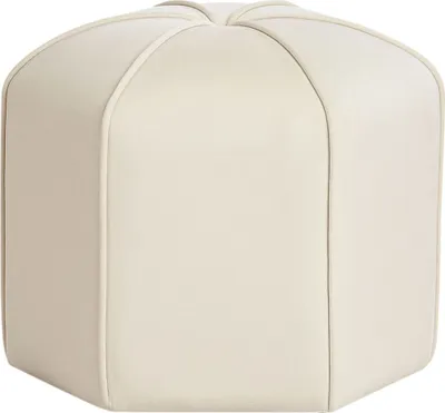 Obrázek produktu pro BELIANI Sametový puf béžový kulatý 45 x 45 x 40 cm čalouněný taburet moderní obývací pokoj nábytek do ložnice