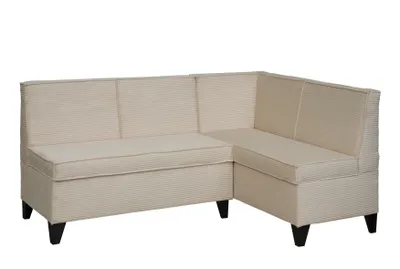 Produktbild von Rodnik Eckbank Look in beige, Sitzbank, Polsterbank mit Stauraum, Truhenbank 167x120 cm (kurzer Schenkel Rechts)