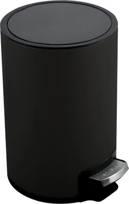Produktbild von Spirella Kosmetikeimer 5 Liter Edelstahl mit Absenkautomatik und Inneneimer "Riku" Badezimmer Mülleimer Softclose Abfalleimer schwarz