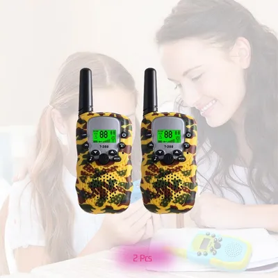 Produktbild von Kinder Walkie Talkie 2PCS Outdoor Remote Control Interaktives Spielzeug mit Hintergrundbeleuchtung LCD-Taschenlampe Urlaub Geschenk für Jungen und Mädchen