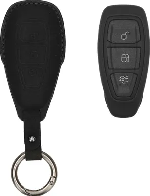 Obrázok produktu pre kwmobile Umelá koža Kryt na kľúče od auta kompatibilný s 3-tlačidlovým kľúčom od auta Ford Keyless Go Obal - Ochranný obal s matným povrchom a krúžkom na kľúče -