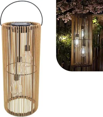 Immagine prodotto di Proiettore da terrazza a LED effetto legno per esterni - Lampada decorativa da esterno per balconi e terrazze - Illuminazione da giardino a LED