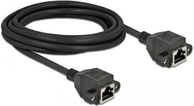 Obrázek produktu pro DELOCK síťový prodlužovací kabel S/FTP RJ45 samice na RJ45 samice Cat.6A 3m černý