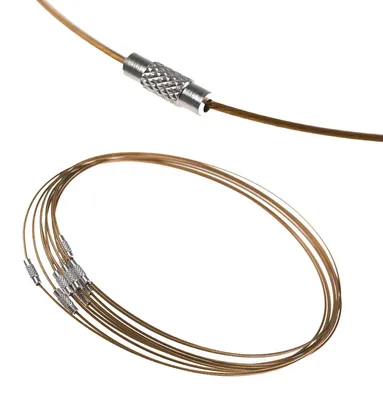 10 Collier Halsreifen Halsketten hellbraun