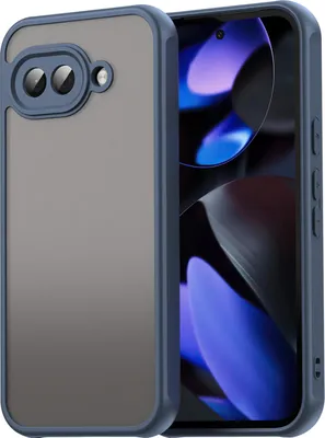 Obrázek produktu pro Pouzdro pro Google Pixel 9A, průsvitná matná zadní strana s ochranou fotoaparátu, nárazuvzdorné ochranné pouzdro Modrý