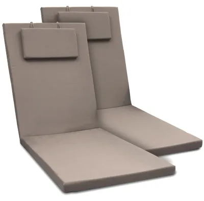 Produktbild von Beautissu 2er Set Gartenliege Auflage Sonnenliege Loft RL, 200x60x5cm, Taupe