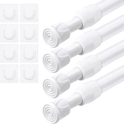 Obrázek produktu pro Výsuvná tyč na závěsy - Teleskopická tyč - Bez vrtání - Univerzálně nastavitelná - 40-70 cm - Bílá