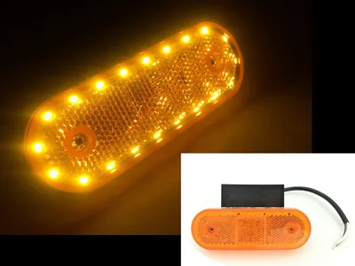 Produktbild von LED Begrenzungsleuchte 12/24V Umrissleuchte Anhänger LKW 114x63x40 mm E20 gelb