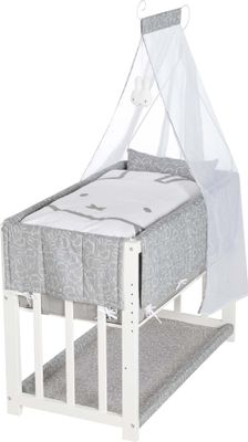 roba Stubenbett 3 in 1, Beistellbett ‚Miffy‘, Babybett, Kinderbank, weiß