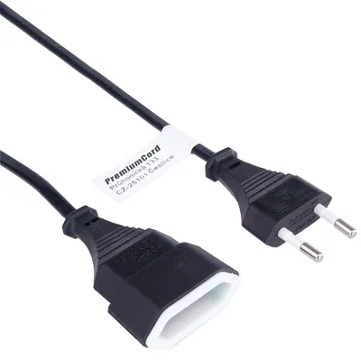 Produktbild von PremiumCord kpsm3 Verlängerungskabel 230V 3m, Euro-Verlängerung mit Eurostecker und Buchse, Stromkabelverlängerung für 230V, Stecker auf Buchse, Farbe