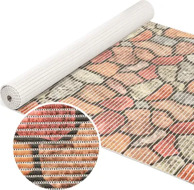 Produktbild von Badematte Anti-Rutsch-Matte Weichschaummatte Pflastersteine Badvorleger braun Breite 80 cm Länge 120 cm