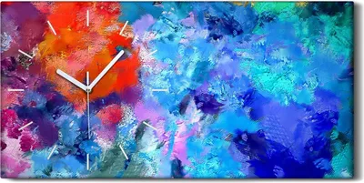 Produktbild von Wandkunst Leinwand Bild Uhr Geräuschlos Kunstdruck 60x30 Malerei Abstrakte Kunst - weiße Hände