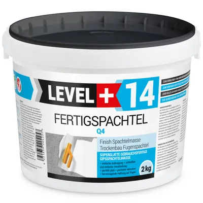 Obrázek produktu pro Polymerová omítka připravená k použití, bílá 2 kg vyhlazování stěn a stropů spárování desek G/K Level+14
