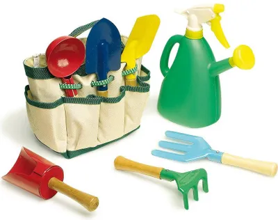 Produktbild von small foot Gartentasche für Kinder, 6 Spielwerkzeuge für den Garten mit Tragetasche, ab 3 Jahren, 1710