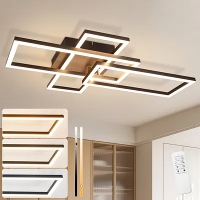 Obrázek produktu pro ZMH LED stropní svítidlo obývací pokoj lampa ložnice moderní stropní světlo obývací pokoj 36W lampa do ložnice 64CM stmívatelné svítidlo do chodby s dřevem pro pracovní místnost