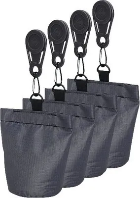 Produktbild von 4x Sandsäcke für Schutzhüllen, zur Vermeidung von Wassersäcken 4x Sandsack (ohne Sand) + 4x Clip zur Befestigung