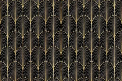 Obrázok produktu pre Sanders & Sanders Zlatá a čierna tapeta so vzorom Art Decó 424 x 280 cm