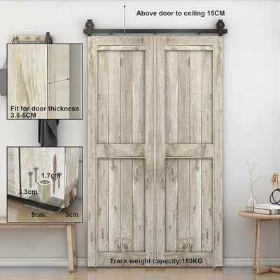 Productafbeelding van Accessoireset voor schuifdeuren - 76 cm, set met 1 deur