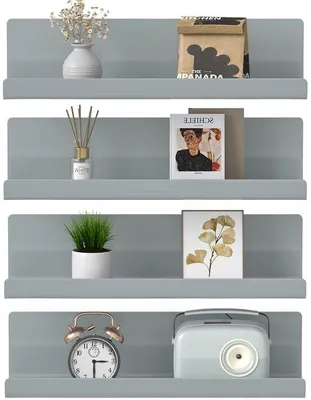 Produktbild von Ibenzoa® 4er-Set schwebende Wandregale aus Kunststoff, 30 x 10 x 8 cm, je 4 kg Tragkraft – Wandboard für Deko, Bücher, Pflanzen, Küche & Bad