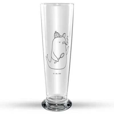 Produktbild von Mr. & Mrs. Panda Bierbecher Robbe Sherlock - Transparent - Geschenk, Trinkglas, Bierglas, Glasbierglas, Glasbecher, Bier Glas, Lustige Sprüche