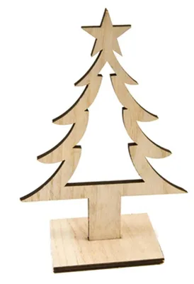 Produktbild von Tannenbaum-Dekoration aus Holz Weihnachtsdeko-Figur braun 25 cm - Einheitsgröße
