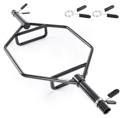 Produktbild von Trap Bar Hexagon Hantelstange Langhantel mit rutschfestem Griff 50 mm 360 kg Tragkraft, Gewichtheben und Krafttrainingsgerät, Heimfitnessstudio für Kniebeugen Kreuzheben Schulterdrücken