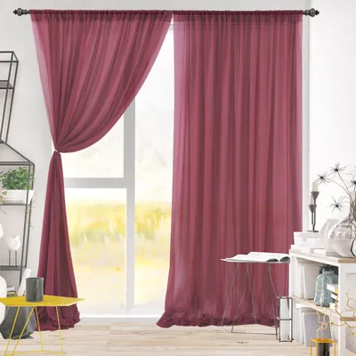 Produktbild von 2 STK Tüll Foto Hintergrund Vorhang Weiß Hochzeitsbogen Deko, Hochzeits Vorhang Freihanddeko Dekoration, 150*300cm,Weinrot