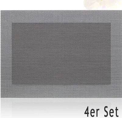 Produktbild von Tischset BORDA 4er silber schwarz Tischunterlage als Tischdeko
