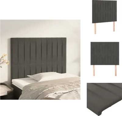 Produktbild von vidaXL Kopfteile 2 Stk. Dunkelgrau 90x5x78/88 cm Samt -  Kopf- & Fußenden