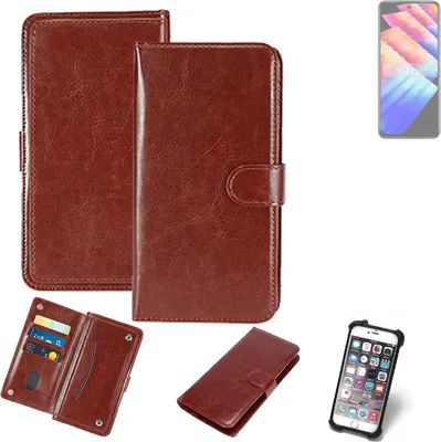 Produktbild von K-S-Trade 360° Hülle kompatibel mit Infinix Note 30 Play braun Kunstleder Case BookCase WalletCase Kunstlederederhülle Handyhülle, Rundumschutz