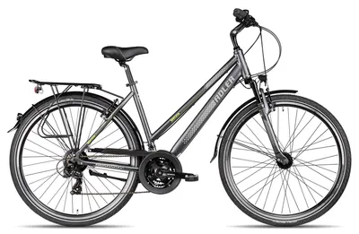 Produktbild von Adler Verona Trapez vielseitiges Damen-Trekkingbike mit Straßenausstattung 28 Zoll Schwarz 55 cm
