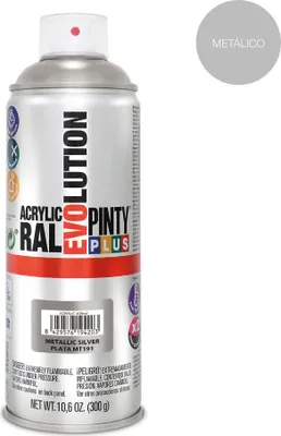 Image de Peinture Aérosol Métallisée Argent Finition Argentée Brillante Et Résistante - Pinty Plus