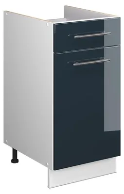 Obrázek produktu pro Spodní skříňka pro dřez/varnou desku Vicco Fame-Line Tmavě modrá s vysokým leskem/Bílá 40 cm bez pracovní desky, Model 60924