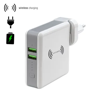 Produktbild von 4smarts 465549, 5200 mAh, Lithium Polymer (LiPo), Kabelloses Aufladen, Grau, Weiß