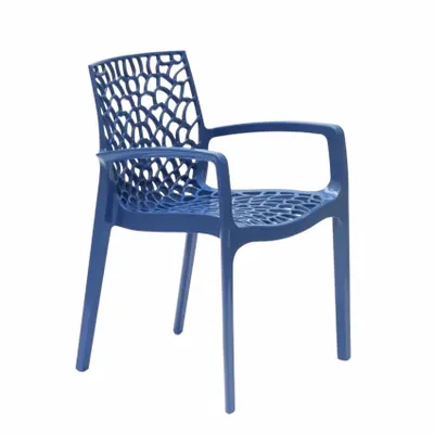 Produktbild von Gartenstuhl mit Armlehnen Stapelbare Gruvyer Arm Grand Soleil Professionell - Blau