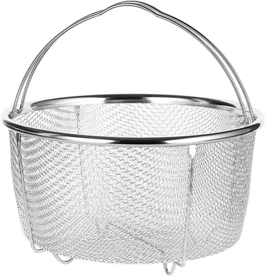 Productafbeelding van Stalen Stoommandje 20 cm, voor groenten en rijst, RVS, geschikt voor stomen en koken