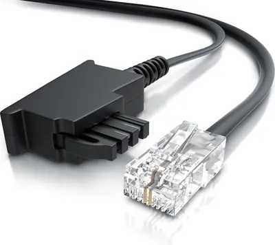 Produktbild von CSL - Internet Kabel Routerkabel - TAE-F Stecker auf RJ45 Stecker - 0,5m - Internetkabel - Router an die Telefondose, TAE - schwarz