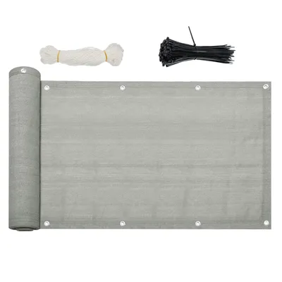 Produktbild von TolleTour Balkon Sichtschutz 75 X 600 cm Balkonabdeckung Balkonumspannungen Balkonsichtschutz Balkonverkleidung UV-Schutz HDPE Garten Grau