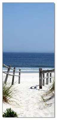 Produktbild von Wallario selbstklebende Türtapete 93 x 205 cm mit Schutzlaminat - Blick auf Strand