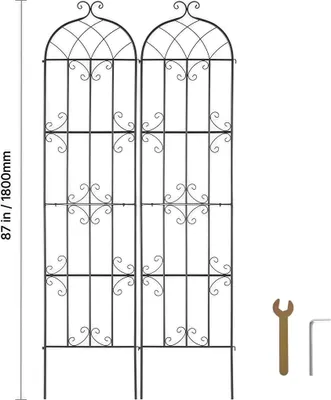 Produktbild von Garten-Spalier, 87 Zoll hoch, langlebiges Q195 Metall, 2 Stück