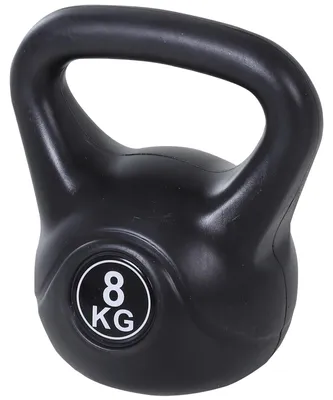 Obrázek produktu pro Kettlebell 8 kg, s pískem, černý, vhodný pro začátečníky