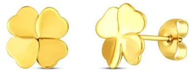Immagine prodotto di Delicati orecchini placcati in oro Fouria Gold Fourleaf Clover